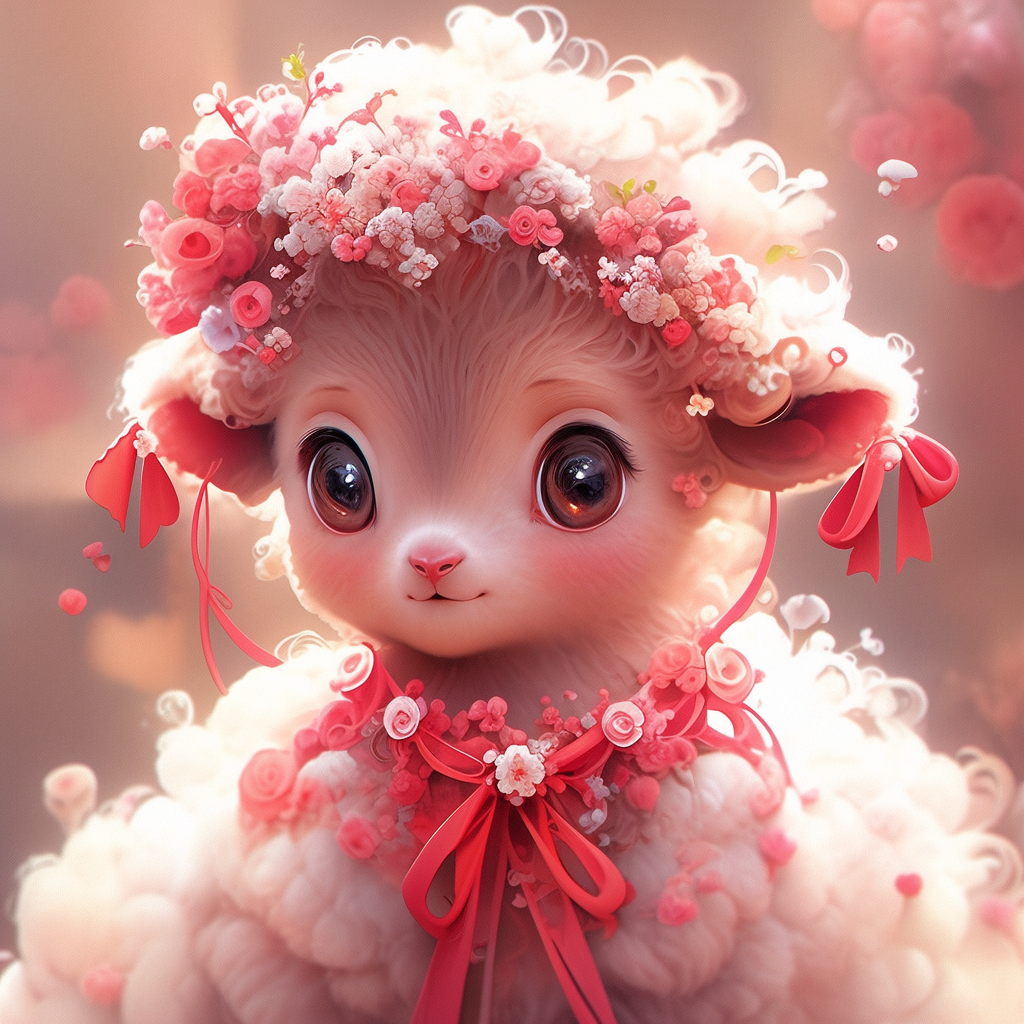 羊新娘的婚纱插画 ai创意分享 十二生肖系列之羊新娘(穿婚纱),第一集