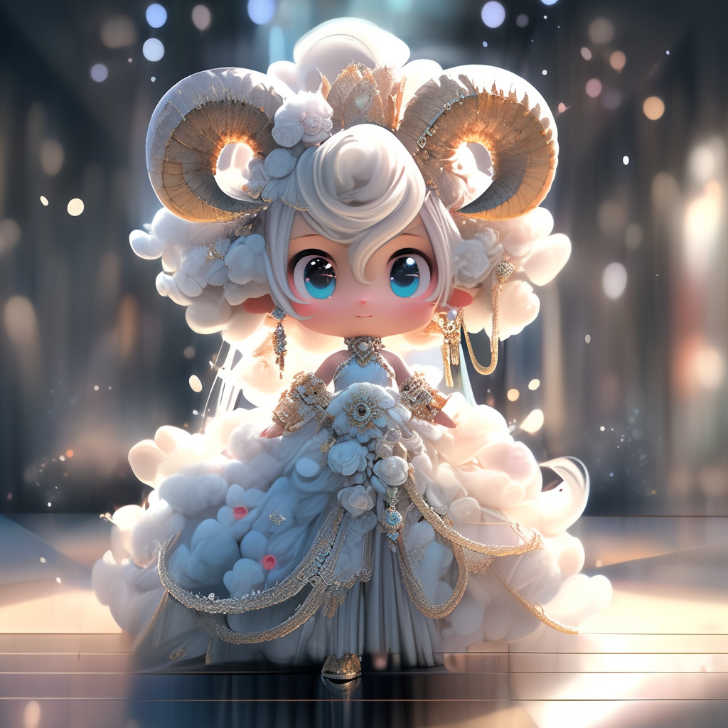 十二生肖之羊新娘插画分享 十二生肖系列之羊新娘(穿婚纱),第二集 #ai