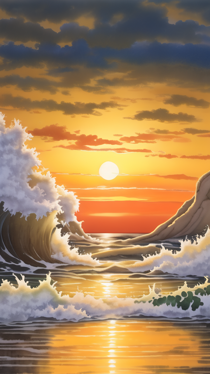 日落,大海,落日熔金,暮云合璧,细节丰富 黄昏时分,太阳慢慢地沉落在