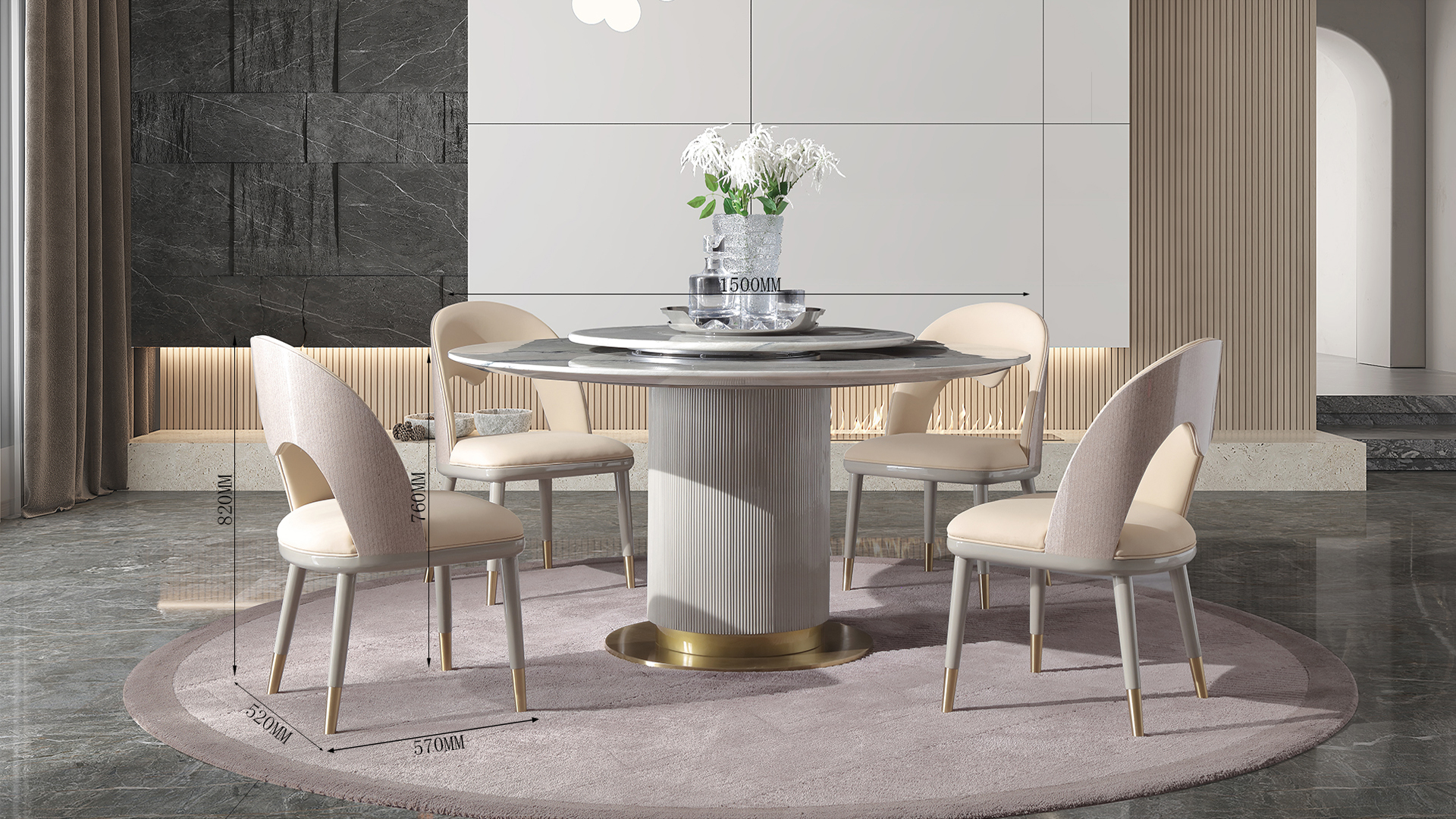 5m 餐桌山水白大理石,给家一份诗意与温度   餐桌,是家的灵魂,是温馨