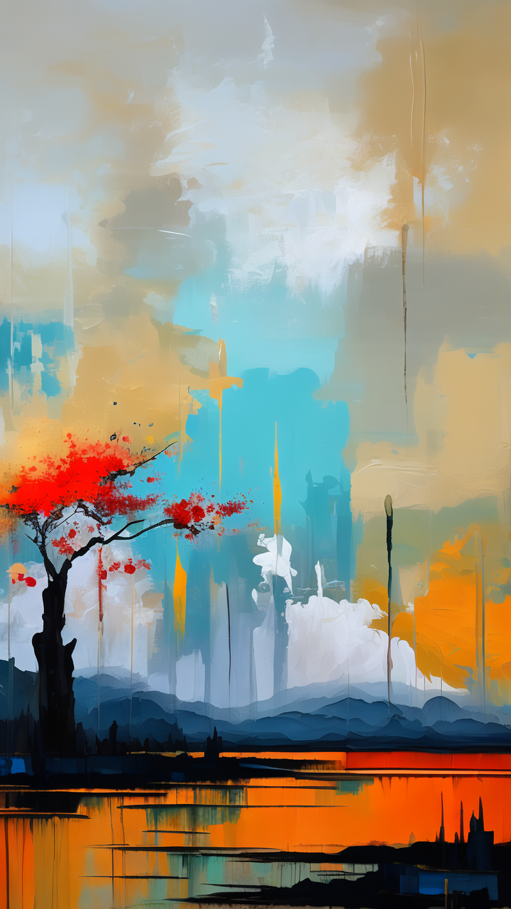 风景 哇,你提到了后印象主义,超现实抽象艺术和现代抽象风景,真是让