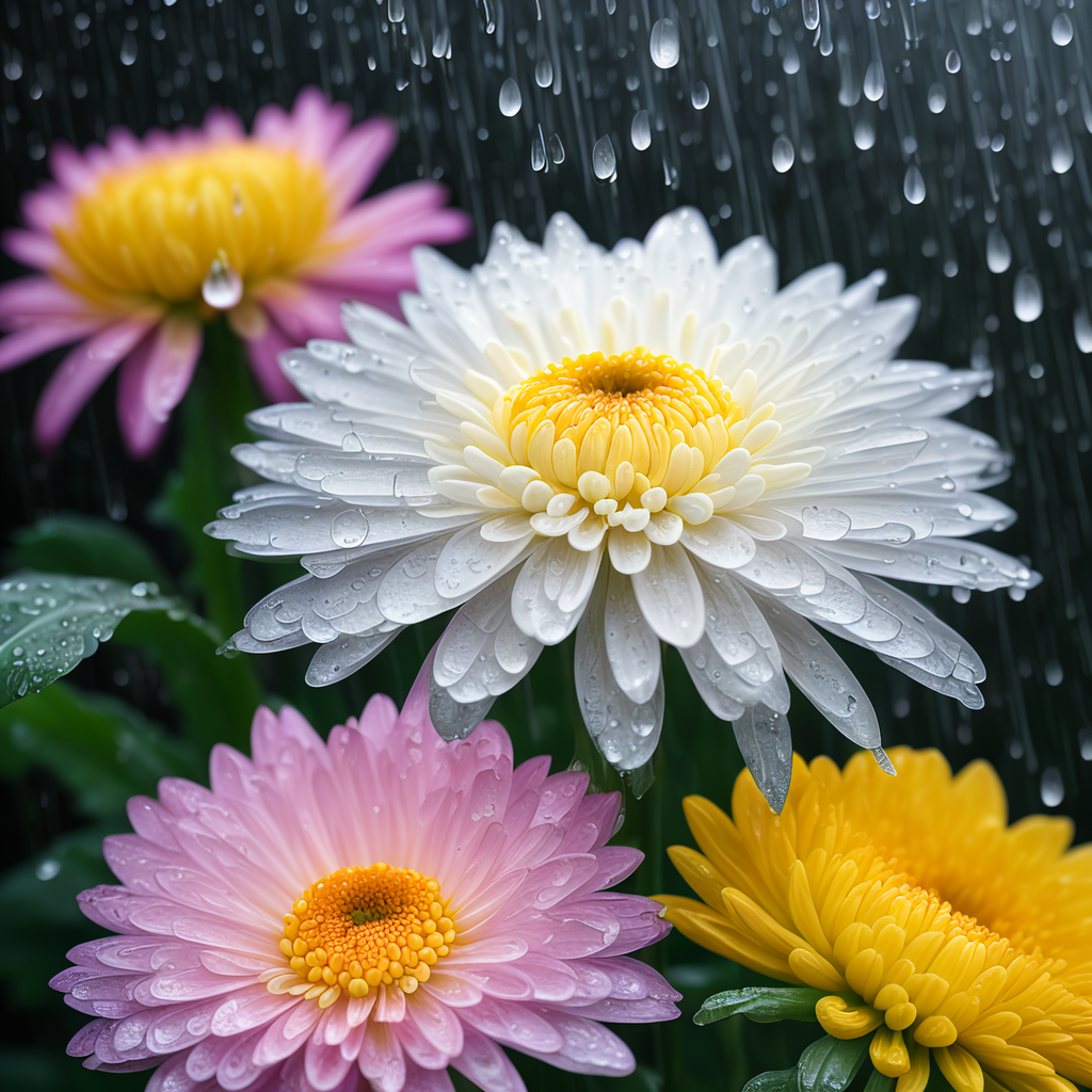 雨后菊花的清新美感描写 雨后的菊花,给人一种清新,湿润的感觉