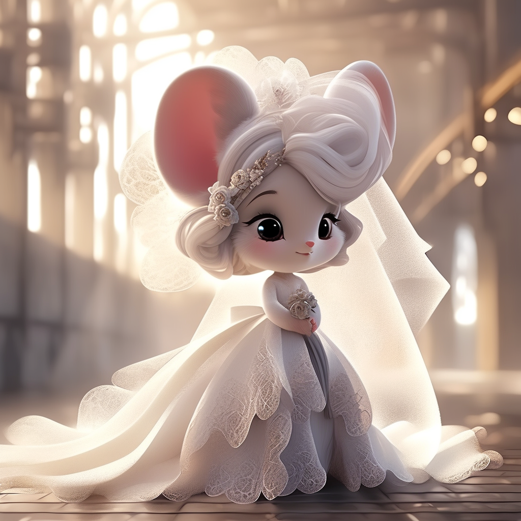 十二生肖系列之鼠妹妹(穿婚纱),第二集 #ai绘画# #头像分享# #二次元