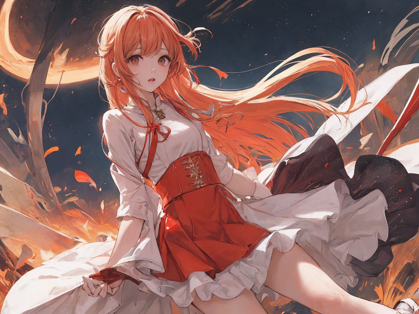 阳光少女灿烂的橘色连衣裙!