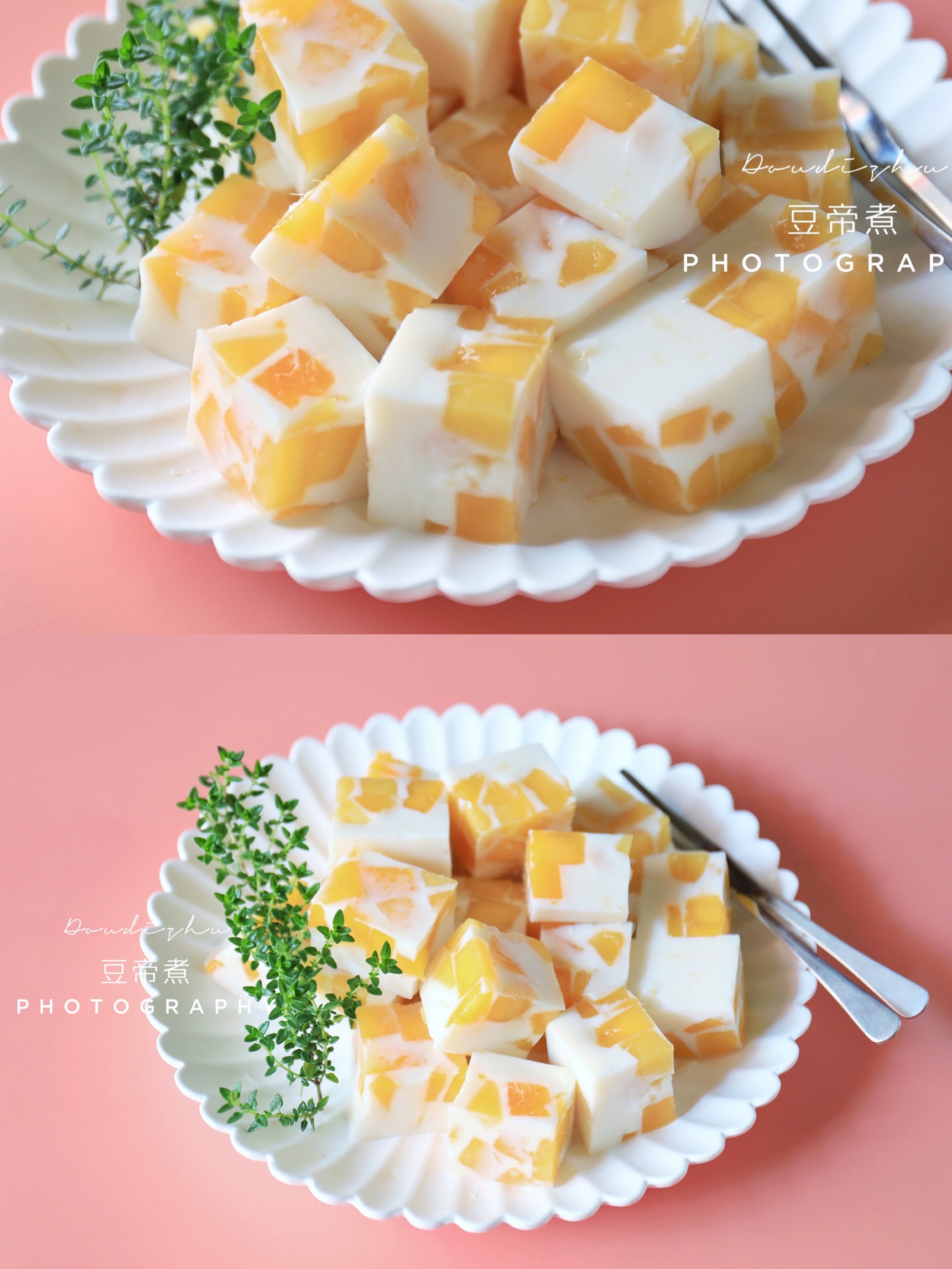 98布丁食谱 食材:芒果031大个,牛奶05400ml,吉利丁片4片(20g)细