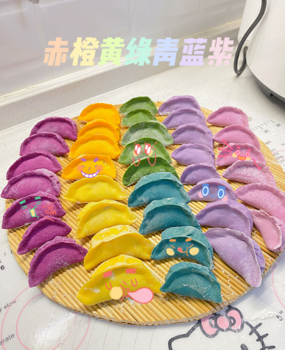 六一彩虹饺子派对,家庭diy美食96 96彩虹饺子派对,让六一儿童节