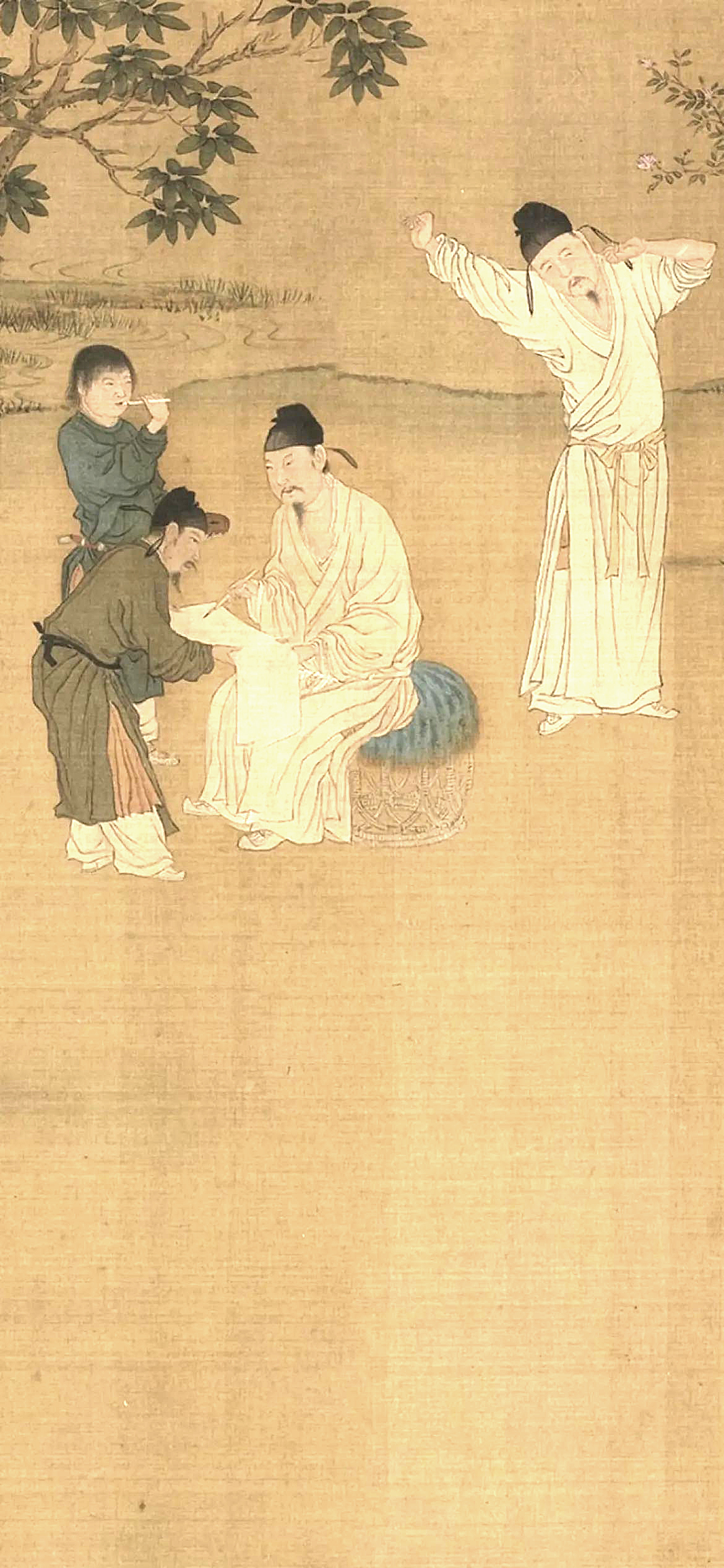中国工笔画#这是北宋皇帝赵佶画的人物画卷《 唐十八学士》