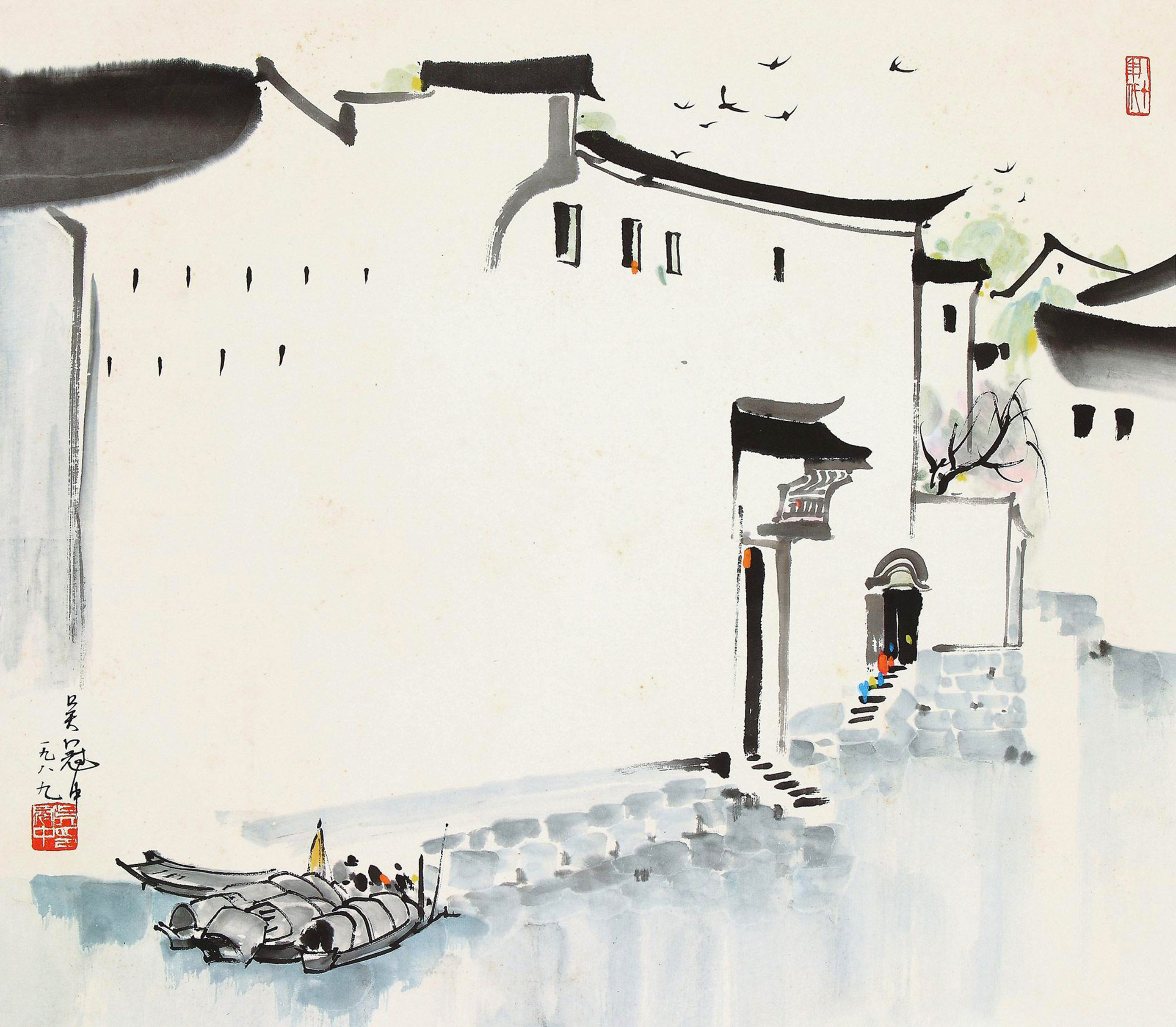 吴冠中江南水乡题材作品中的燕子意向:乡愁 吴冠中江南水乡题材总,总