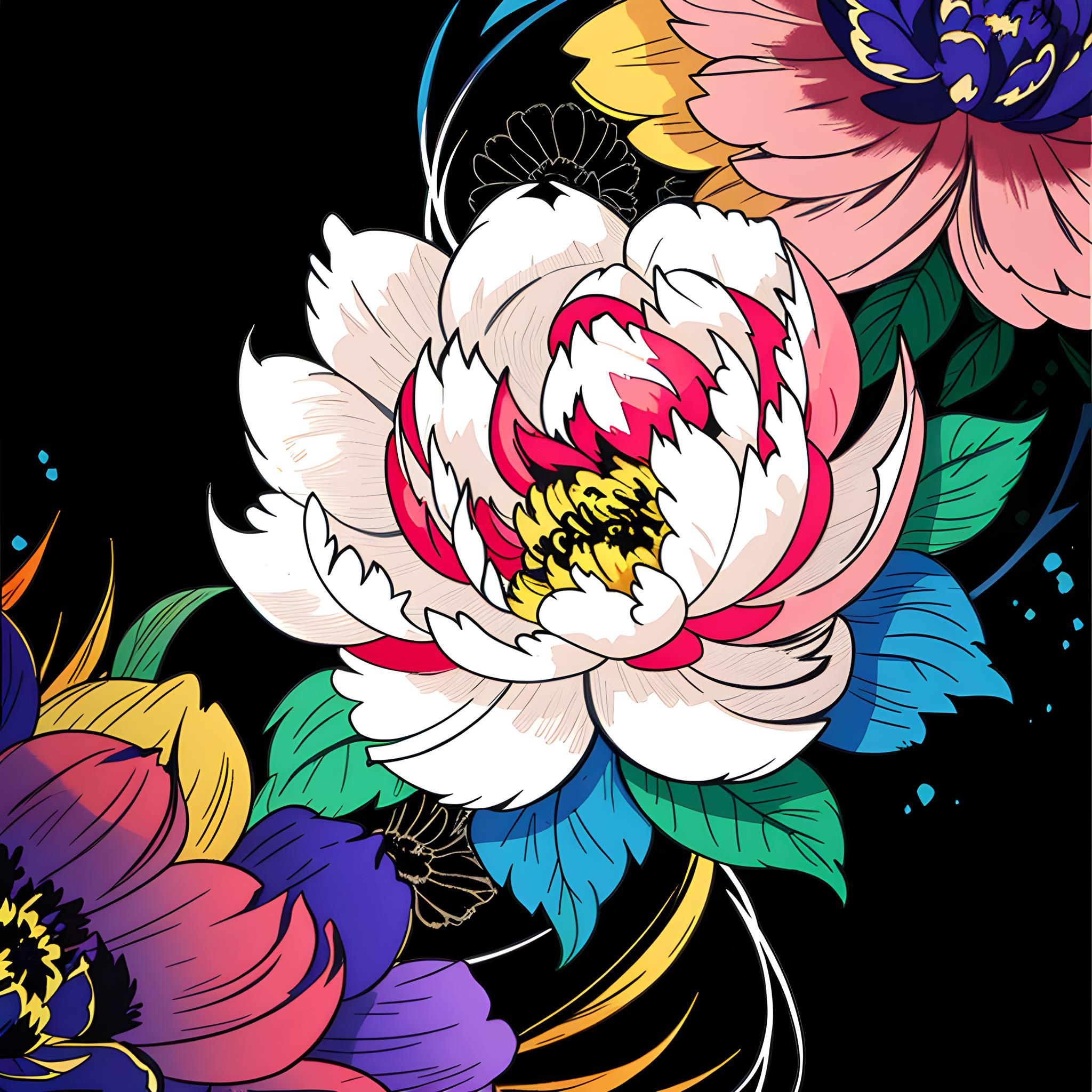 牡丹花抽象cg艺术作品欣赏 牡丹花