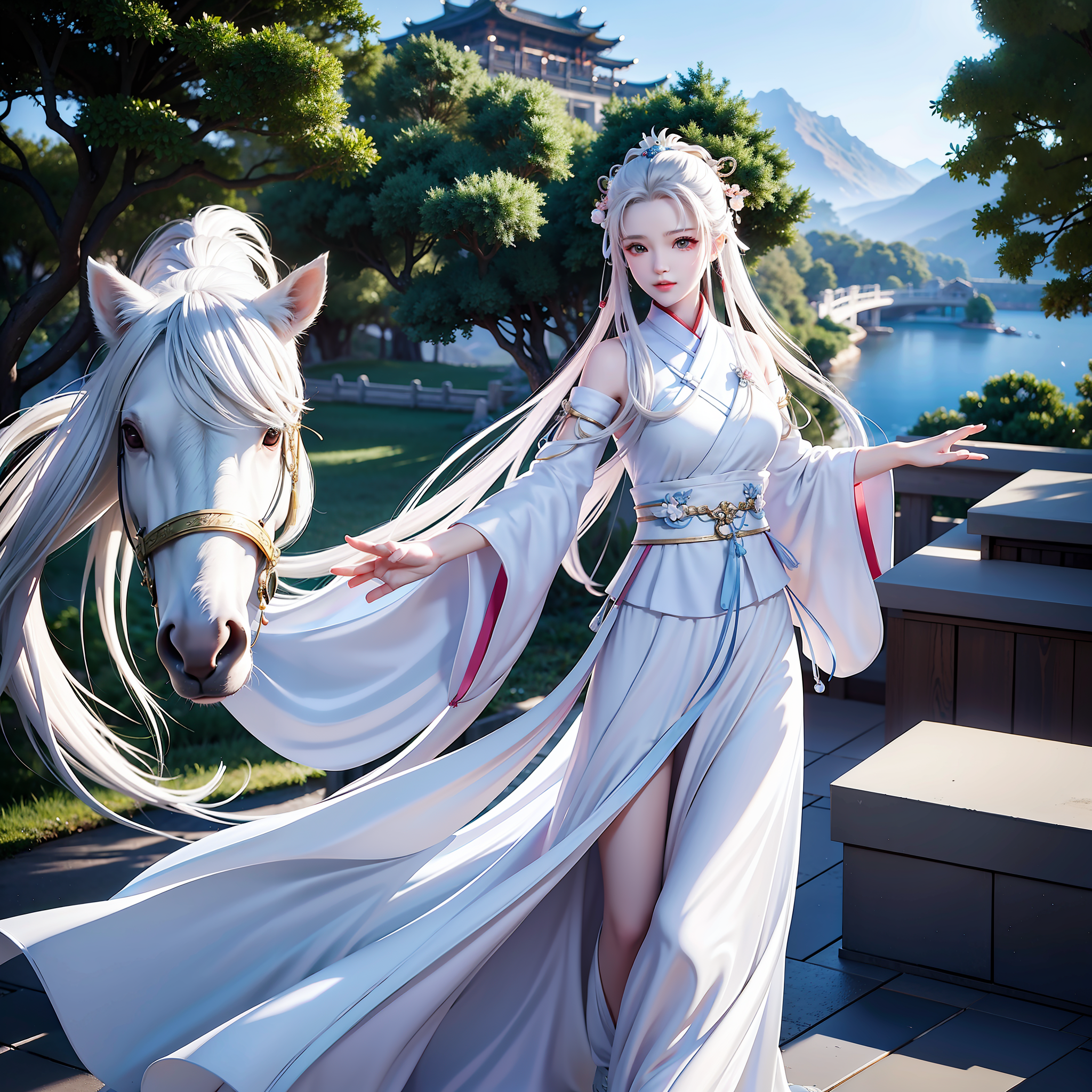 【智能ai】古风美女 现在的经典古装电视剧越来越少了,可能缺少有仙气