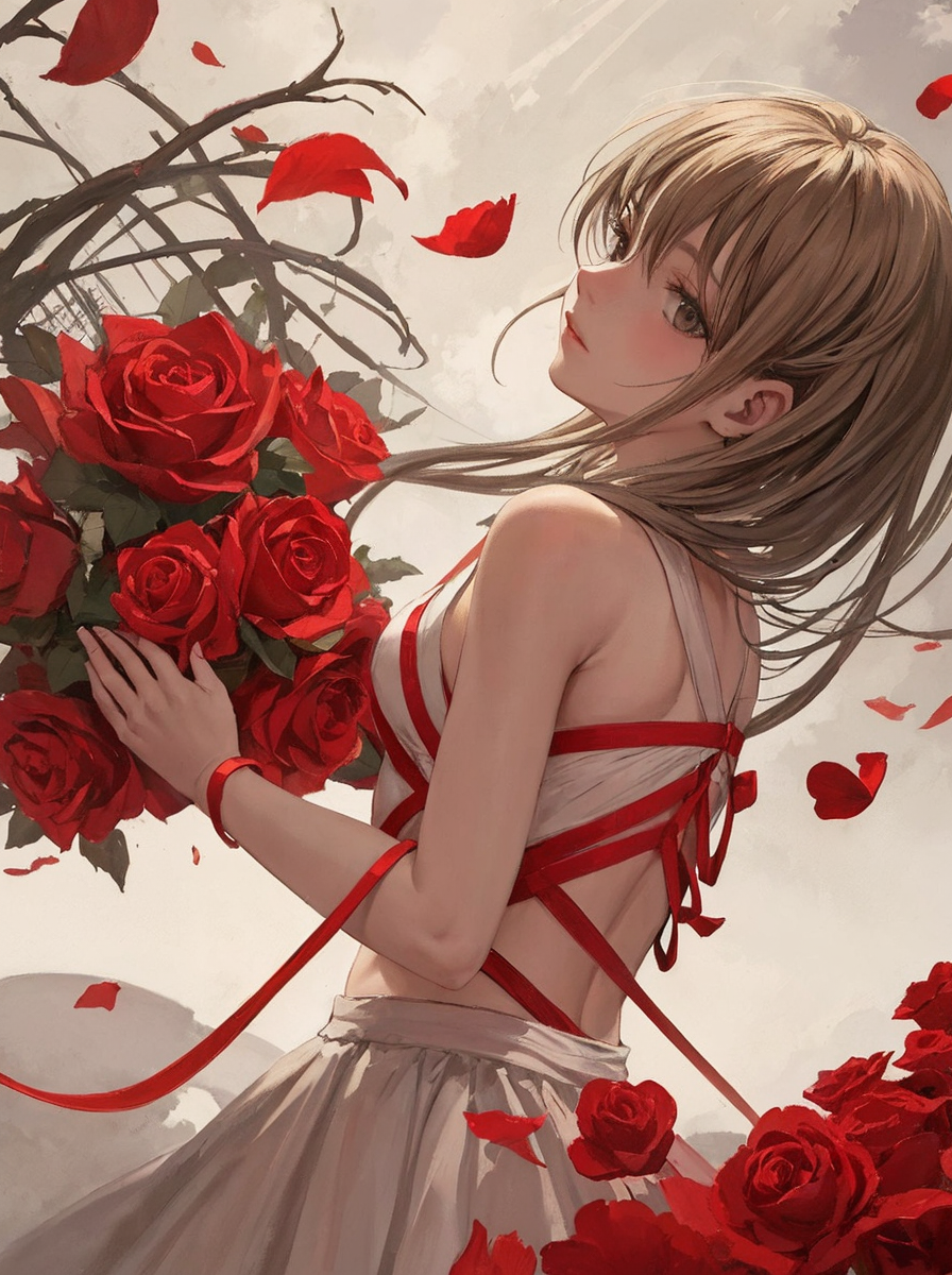 而女孩则是玫瑰的最佳伴侣,她们充满了生命力和活力,正是这种活力让