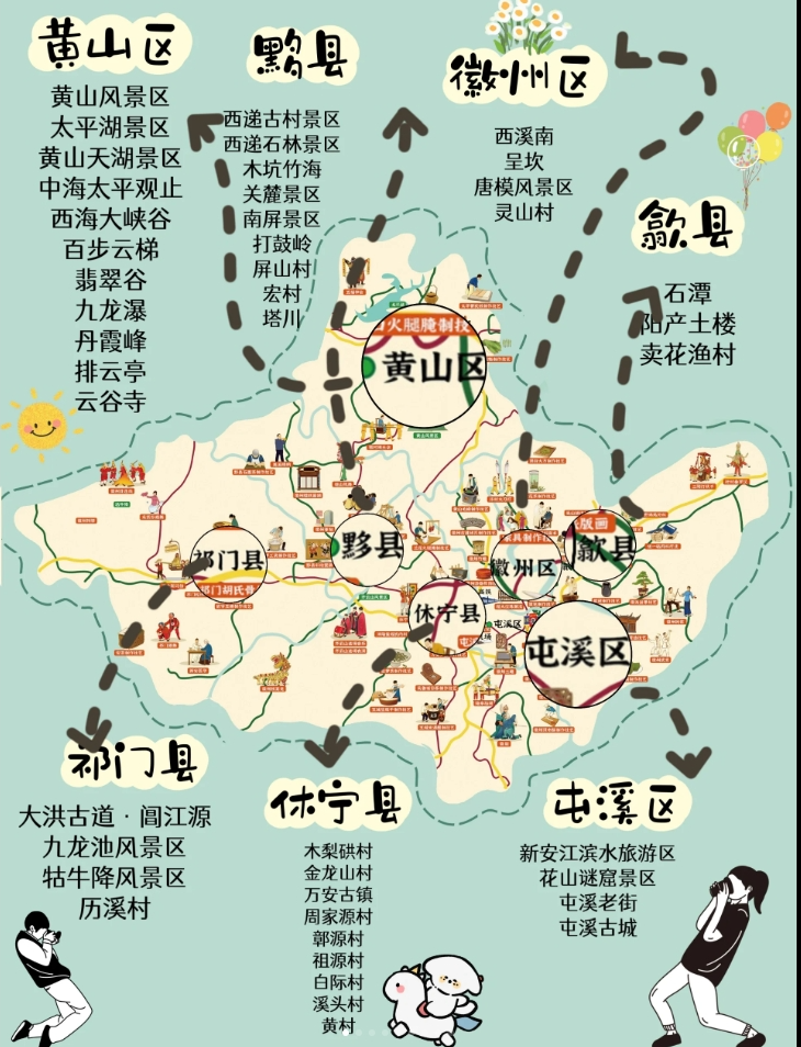 黄山风景区平面图高清图片