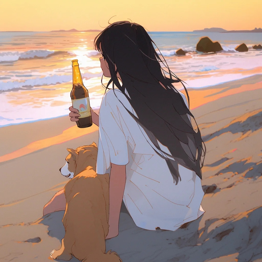 海边散心 96当你忧郁心情不好的时候可以一个人 拿起画笔,随心所欲
