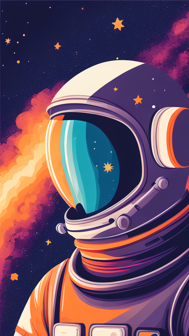 火箭发射迷失星系插画设计宇航员贴纸高质量 非常详细的火箭发射,迷失