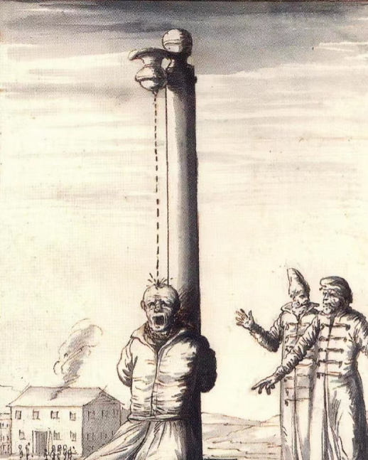 1860年,美国纽约兴格监狱,正在进行"水滴刑"的犯人