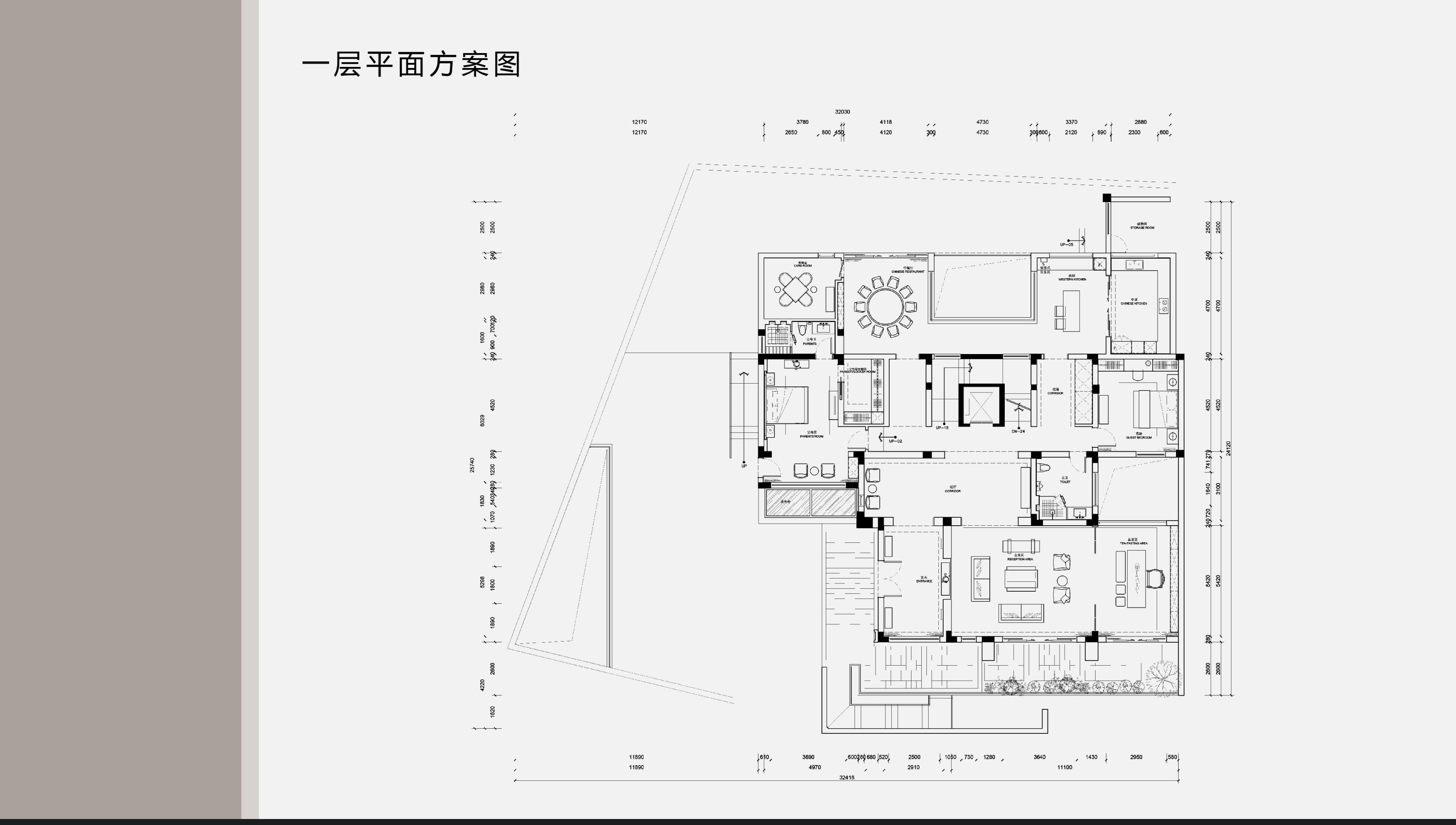 正方形别墅平面布置图图片