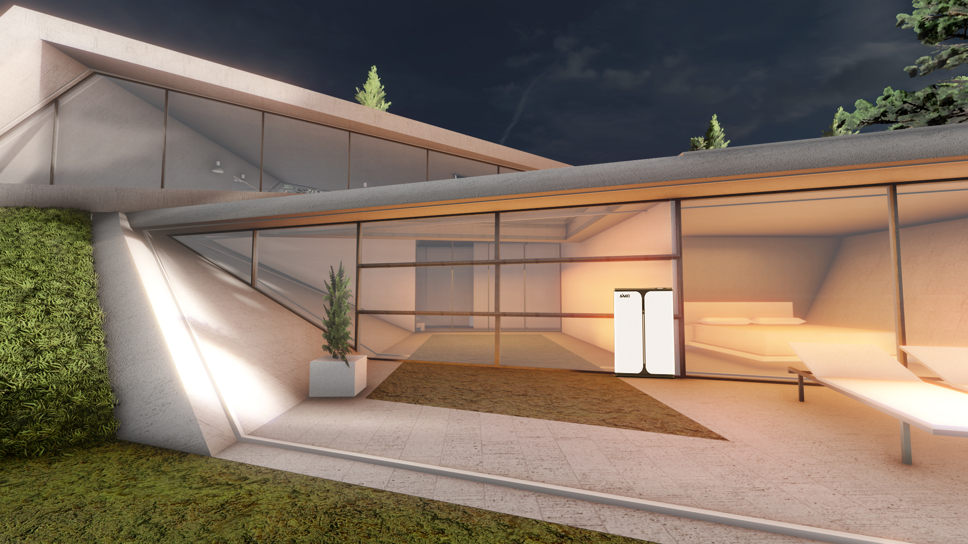 场景渲染 近期做的一些室外阳台系统场景渲染,用于家庭储能