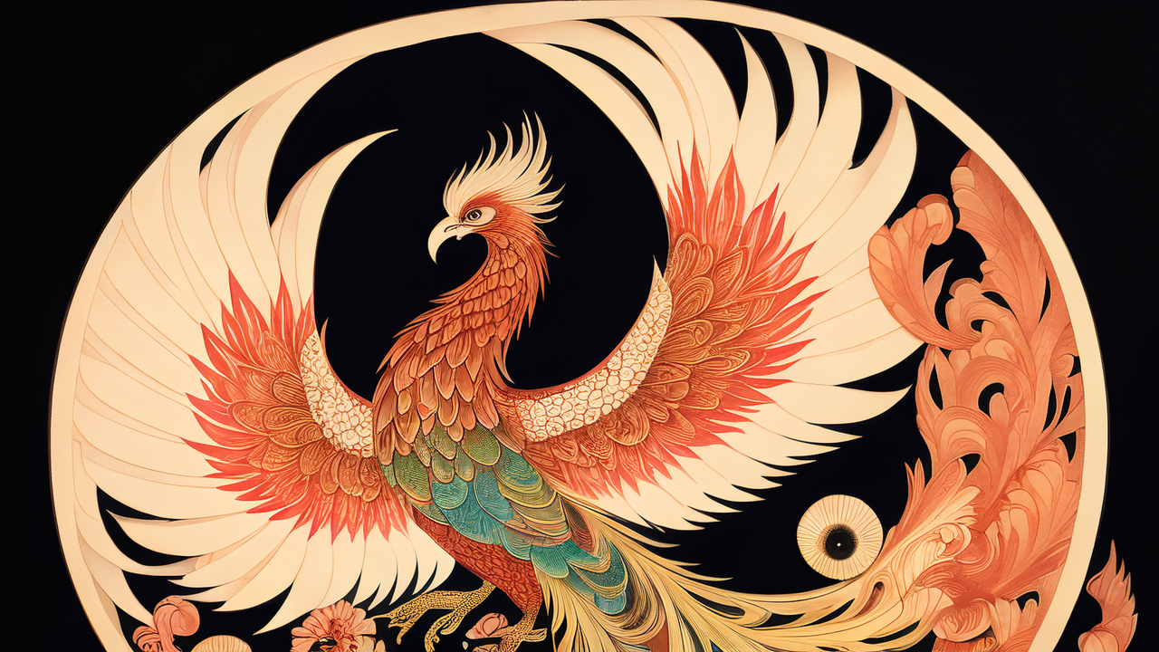 用al创作的各种凤凰形态 用了al创作室好几天了,每天都试着用不同风格