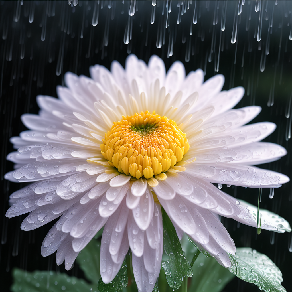 雨中菊花图片图片