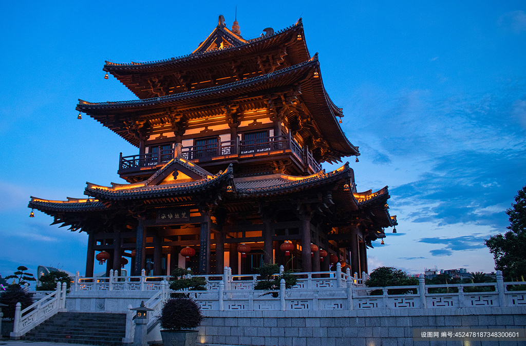 桂林城市山水傍晚风景逍遥楼摄影图照片 逍遥楼是广西桂林市的一座名